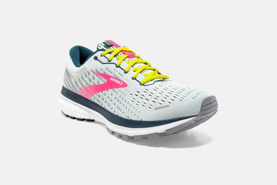 Brooks Ghost 13 Road Running Shoes Womens Grey/Pink 398657-MCK